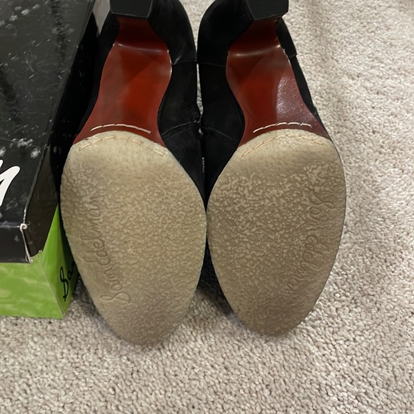 Black suede Sam Edelman high heeled boots - Picture 2 of 4